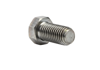 Shiny Silver Metal Bolt Fastener on Black Background Industrial Tool