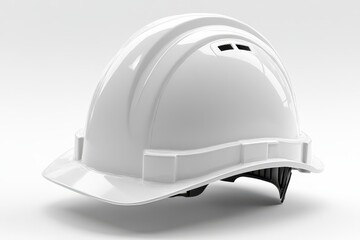 Hard Hat Protective Gear Construction Safety Equipment White Helmet Engineering on white background. Generative AI