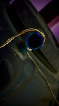 Inside Out View Showing Water Flowing Through PVC Pipe.