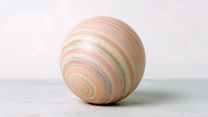 Fototapeta premium Vibrant swirled sphere on elegant marble surface