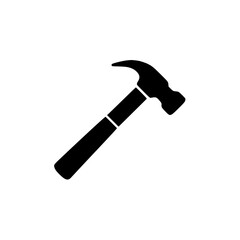 Black silhouette illustration of a hammer