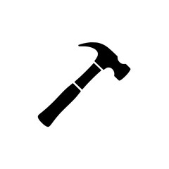 Black silhouette illustration of a hammer