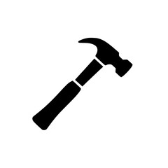Black silhouette illustration of a hammer