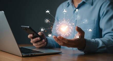 Digital security and compliance verified through technology and data management