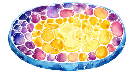 Cross-section of a cell membrane in watercolor