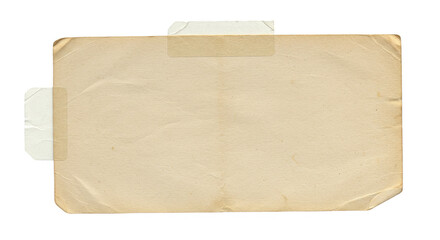 Vintage Paper Card Frame with Tape on Transparent Background Image