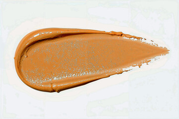 Elegant beige cream foundation swatch on canvas