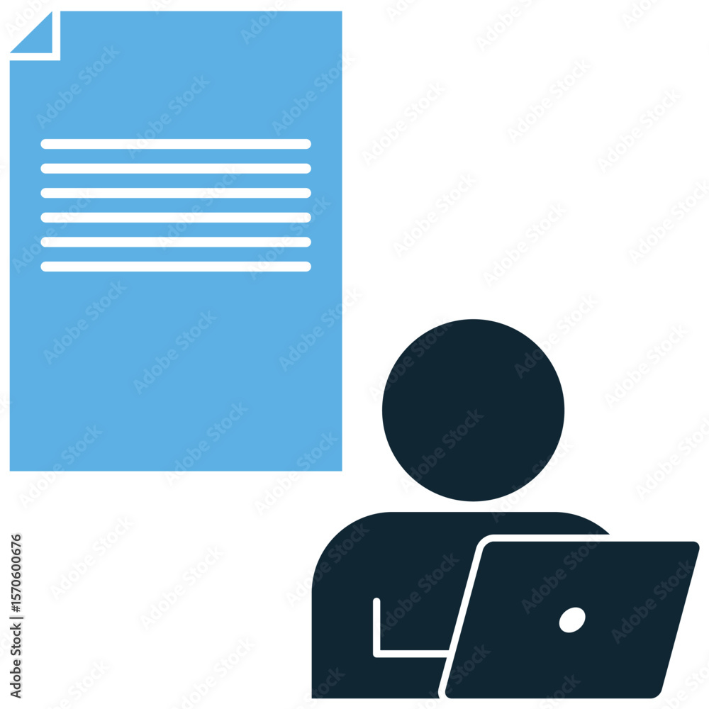 Poster working document icon vector, representing collaboration, editing, and ongoing projects. ideal for i