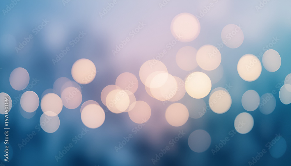 Aufkleber gentle glowing bokeh lights create a dreamy abstract background with soft blues and pinks, perfect f