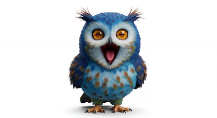 Obraz premium Cute blue owl illustration