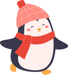 Christmas cute penguin character