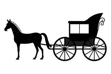 Classic Horse-Drawn Carriage Silhouette