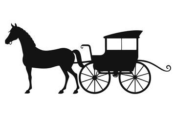 Classic Horse-Drawn Carriage Silhouette