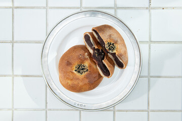 Anpan Traditional Japanese Sweet Bread with Red Bean Paste