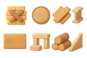 Simple construction materials icons illustration for design and print projects