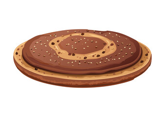 Delicious Chocolate Crepes Sweet Dessert - Vector Illustration