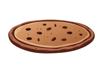 Brown Pancake White Chip Topping Isolated - Vector Illustration