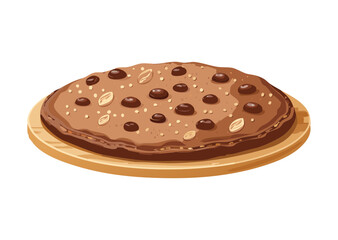 Chocolate Chip Pancake Delicious Sweet Treat - Vector Illustration