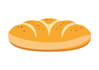 Rustic Bread Loaf with Scored Top Texture - Vector Illustration