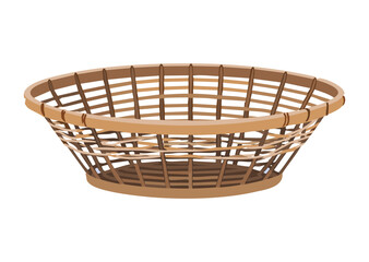 Obraz premium Traditional Deep Wicker Container - Vector Illustration