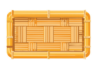 Horizontal Woven Wood Panel Texture - Vector Illustration