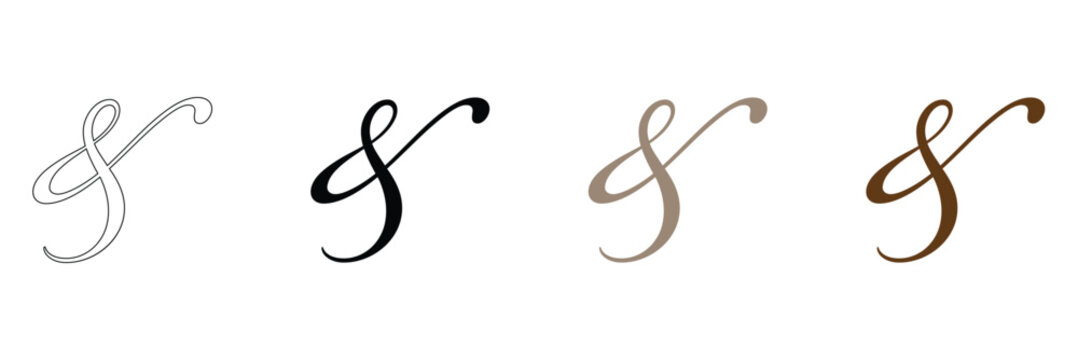 Ampersand symbols and sign collection. Custom hand drawn ampersand icon for invitations and letters&nbsp;in&nbsp;eps&nbsp;10. 