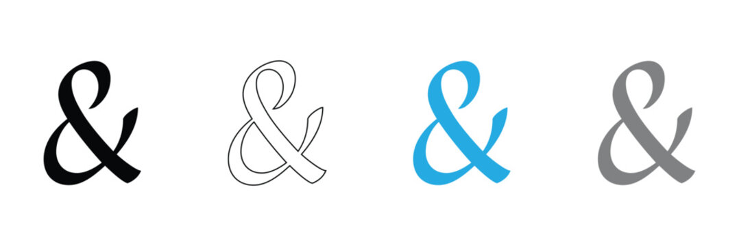 Ampersand symbols and sign collection. Custom hand drawn ampersand icon for invitations and letters&nbsp;in&nbsp;eps&nbsp;10. 