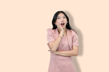 Young Asian Woman with Hand on Cheek
