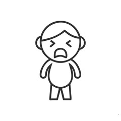 Crying baby icon for parenting blogs, childcare education, and emotional awareness content