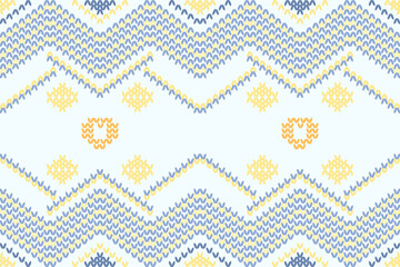 Ikat ethnic geometric abstract embroidery oriental traditional knitted pattern. Native geometry decorative design for fabric, wallpaper, background, interior, decoration, texture, border decor, print