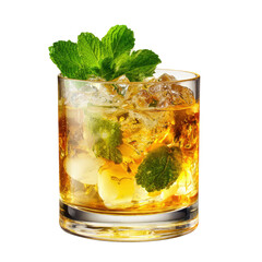 Refreshing Cocktail with Mint on transparent background