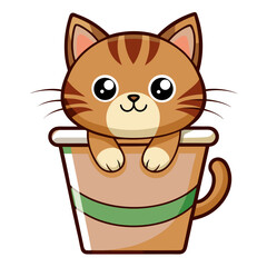 cat with a cup of tea