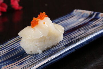 food, japanese cuisine, delicious, scallop sushi