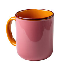 Pink mug isolated on transparent background