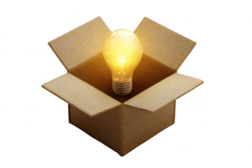 Idea Inside Cardboard Box