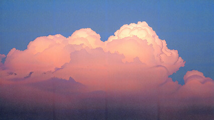 Serene sunset over soft pink clouds