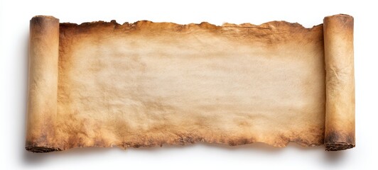 The ancient scroll with rustic edges and blank surface for creative use.