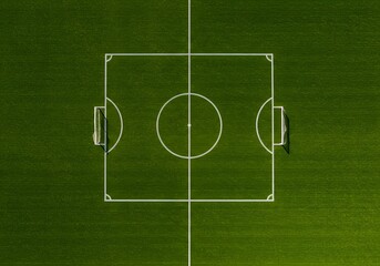 Soccer Pitch Corner Marking on Vibrant Green Grass