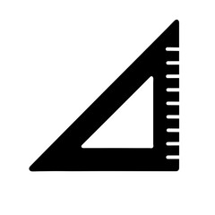 Triangle ruler icon symbolizing measurement and precision – filled