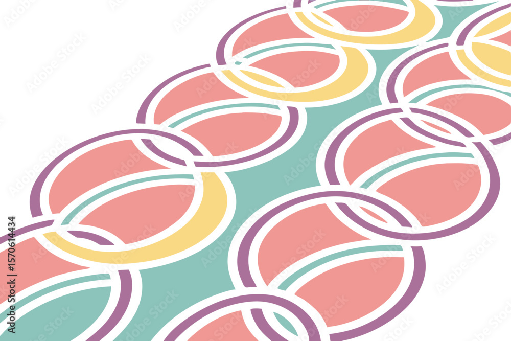 Poster abstract composition featuring intertwined geometric shapes with transparency showcasing a colorful 