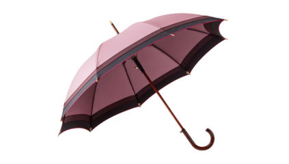 Pink umbrella, open, isolated