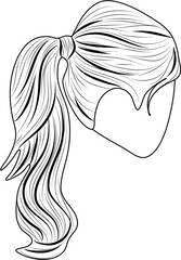 Trendy women hairstyle coloring page