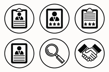 Recruitment Process Icons Representing Job Applications and Talent Search Illustrating Human Resources Activities and Successful Partnerships in the Modern Workplace