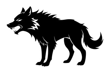 Obraz premium Wolf Silhouette Isolated on White Background
