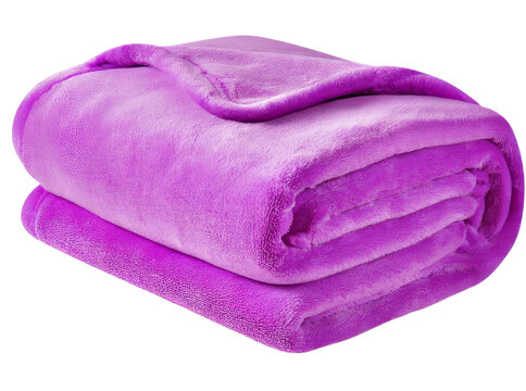 Soft purple plush fleece blanket cozy warm throw, Isolated On White, Png, Transparent Background