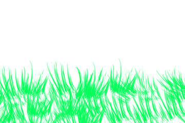 Green grass stroke texture on transparent background for natural design accents, organic overlays, and eco-themed decorations