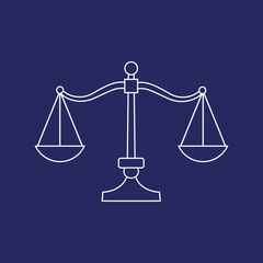 Justice Scale vector illustration. outline and silhouette style element. Law and criminal icon or logo.