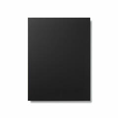 Blank black matte textured paper mockup on white background. Flat, neutral object with no people or actions, suitable for graphic design mockups for print.