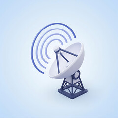 Satellite Dish Illustration: A detailed illustration showcasing a modern satellite dish, symbolizing communication, and global connectivity.