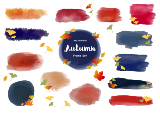 カラフルな水彩の秋色背景素材